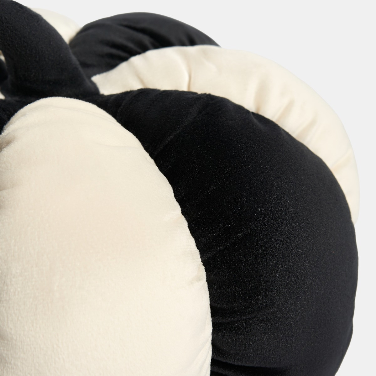 OHS Velvet Stripe Pumpkin Cushion - Monochrome>
