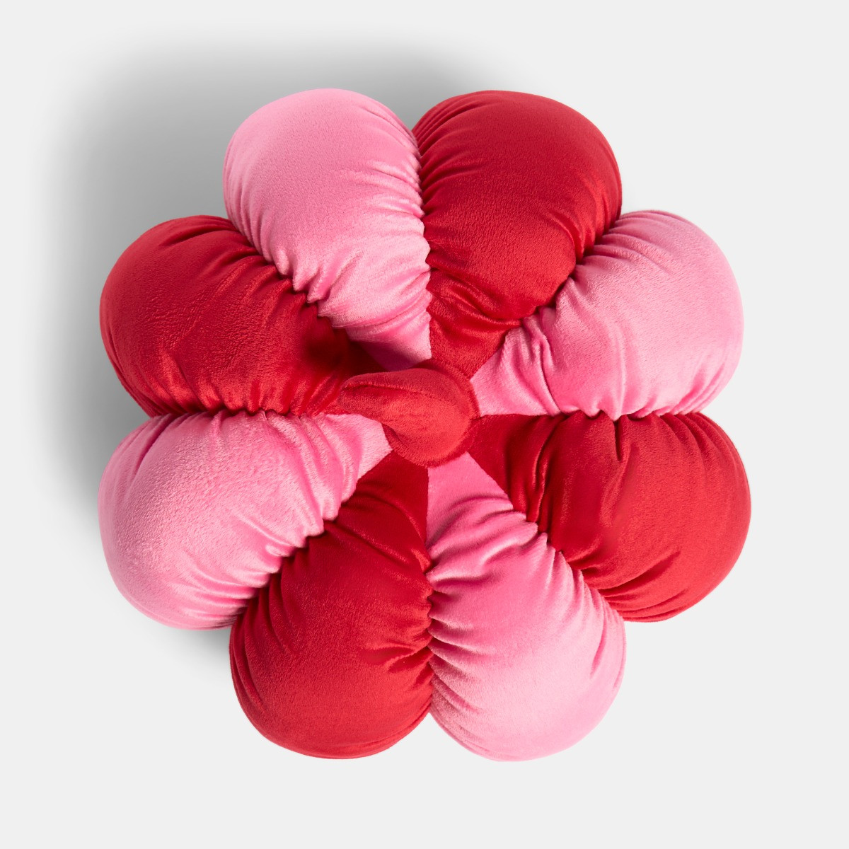 OHS Velvet Stripe Pumpkin Cushion - Pink/Red>