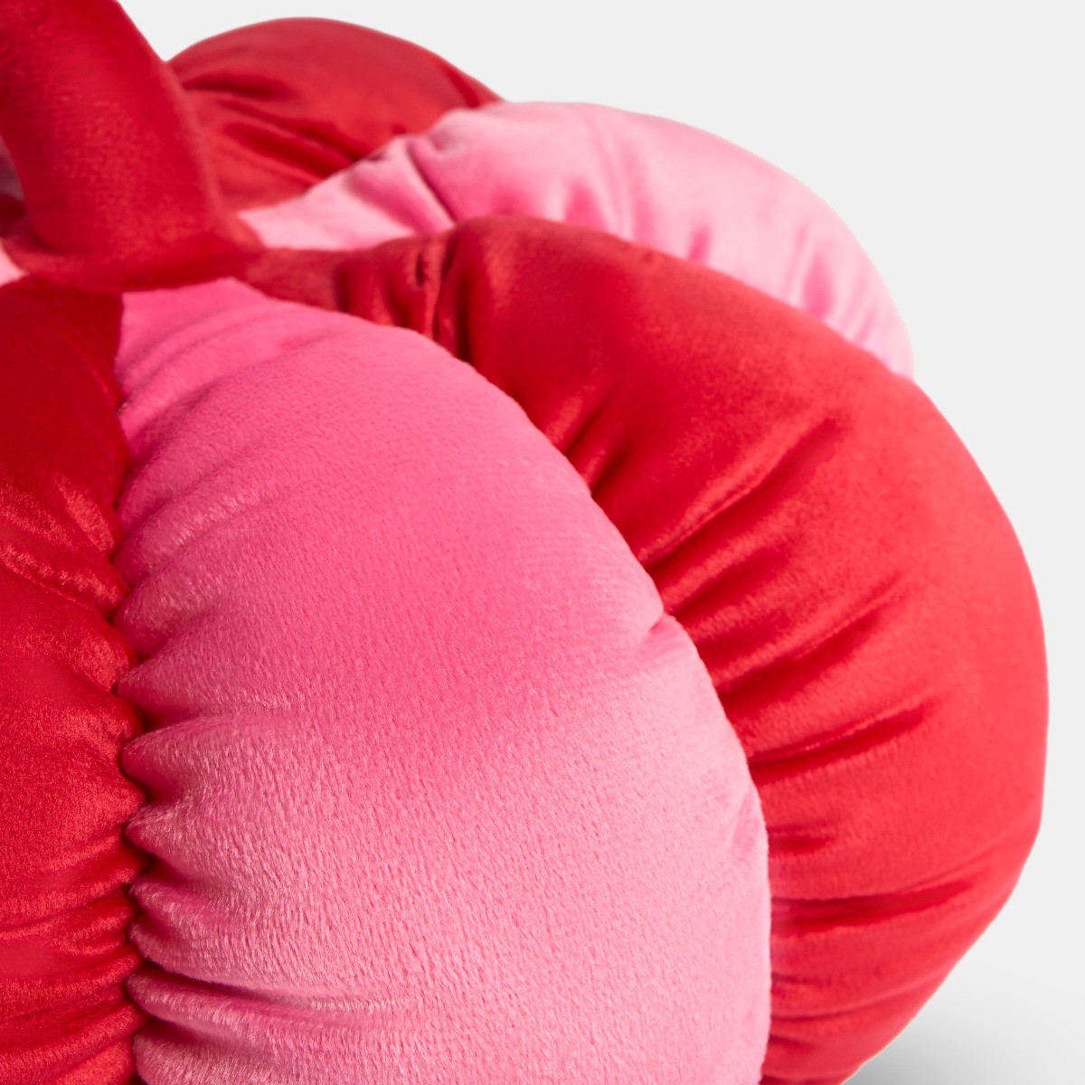 OHS Velvet Stripe Pumpkin Cushion - Pink/Red>
