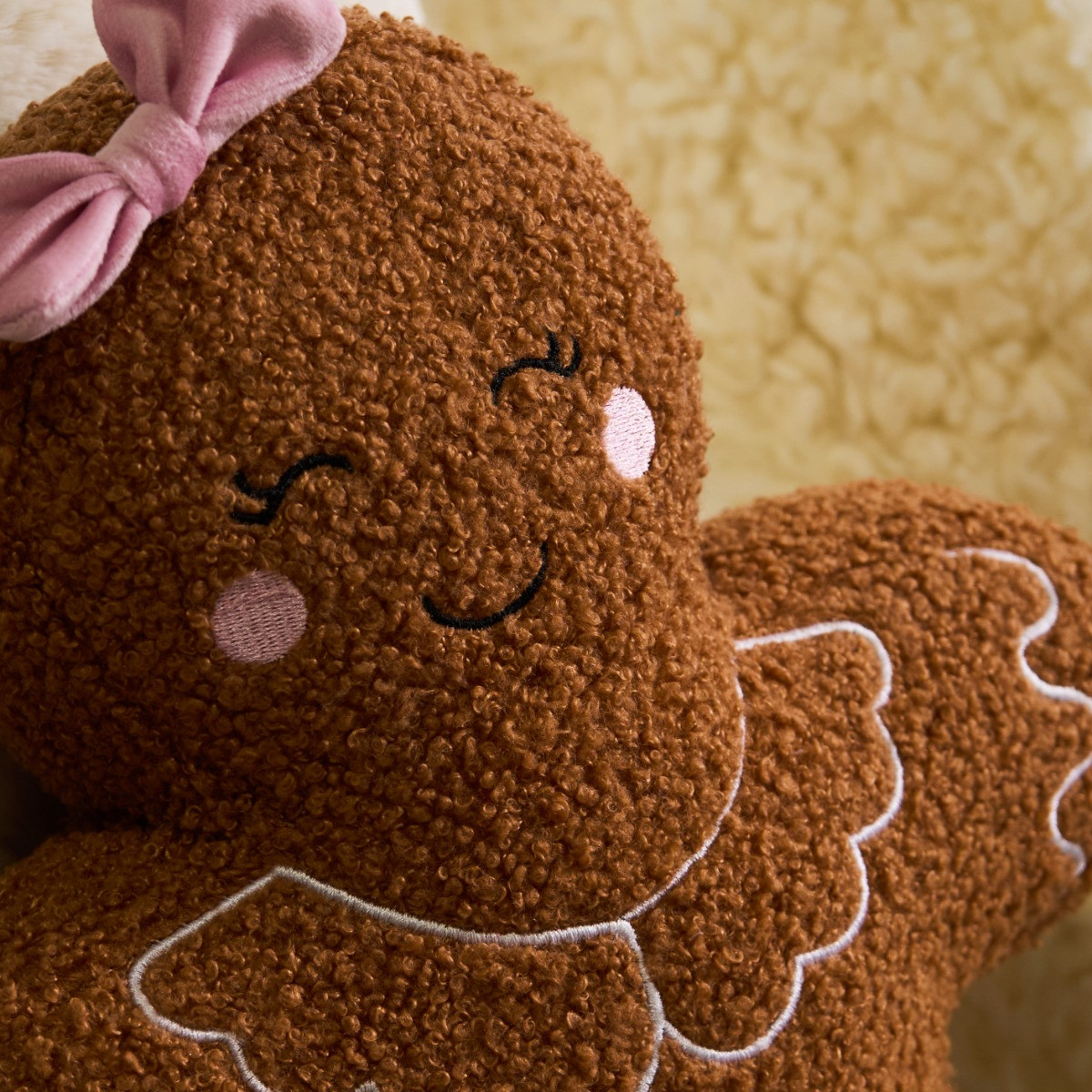 OHS Toffee the Gingerbread Girl Cushion - Brown>
