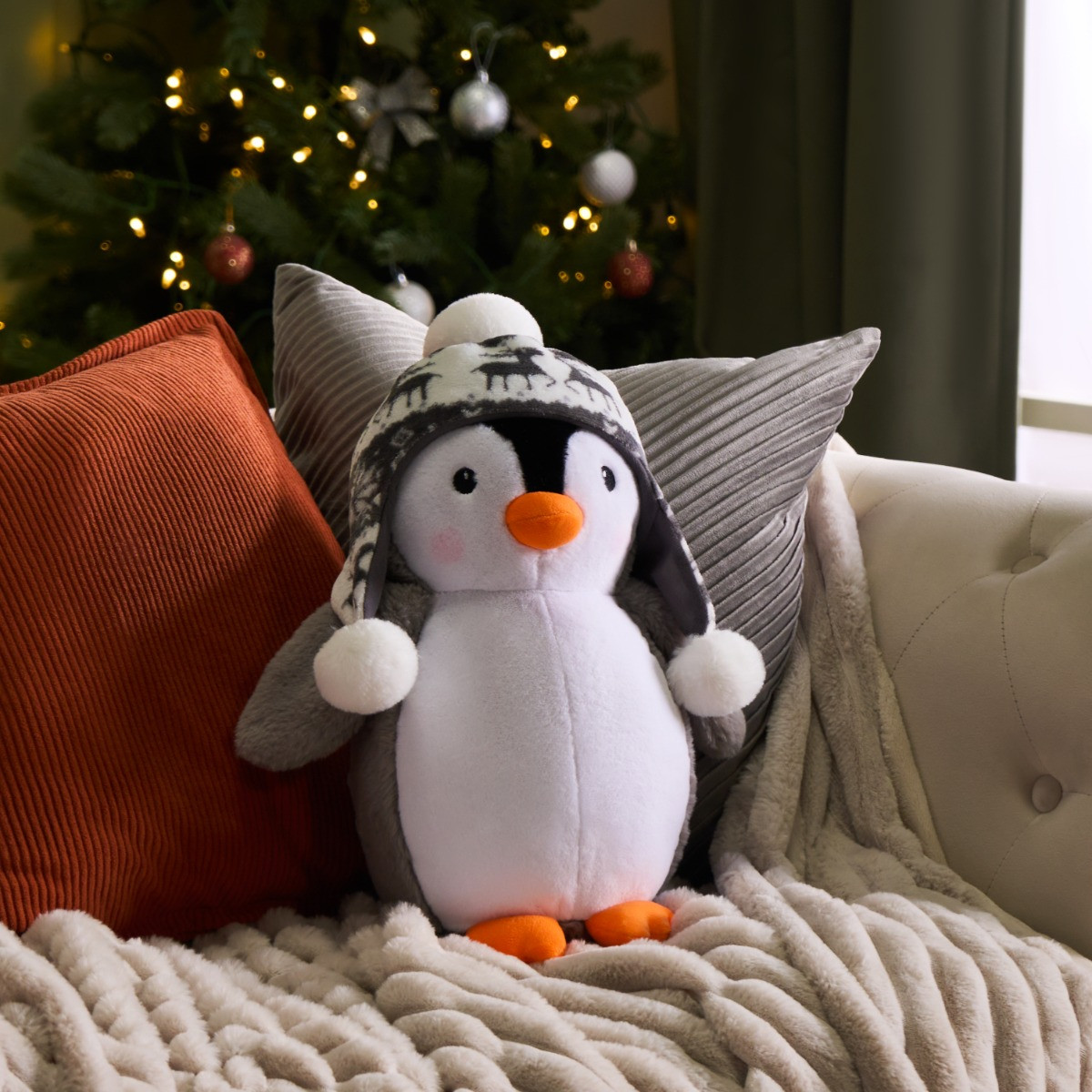 OHS Penny the Penguin Cushion - Grey>