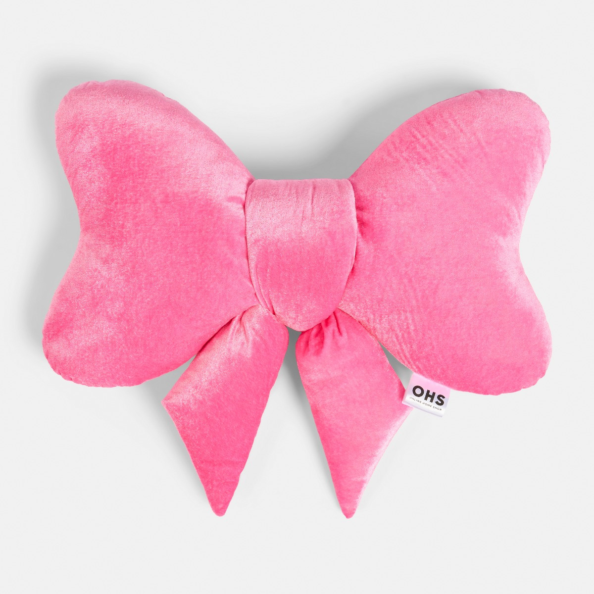 OHS Velvet Bow Shaped Cushion - Pink >