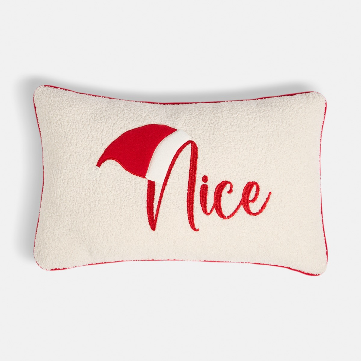 OHS Naughty And Nice Filled Cushion - Red/Cream>