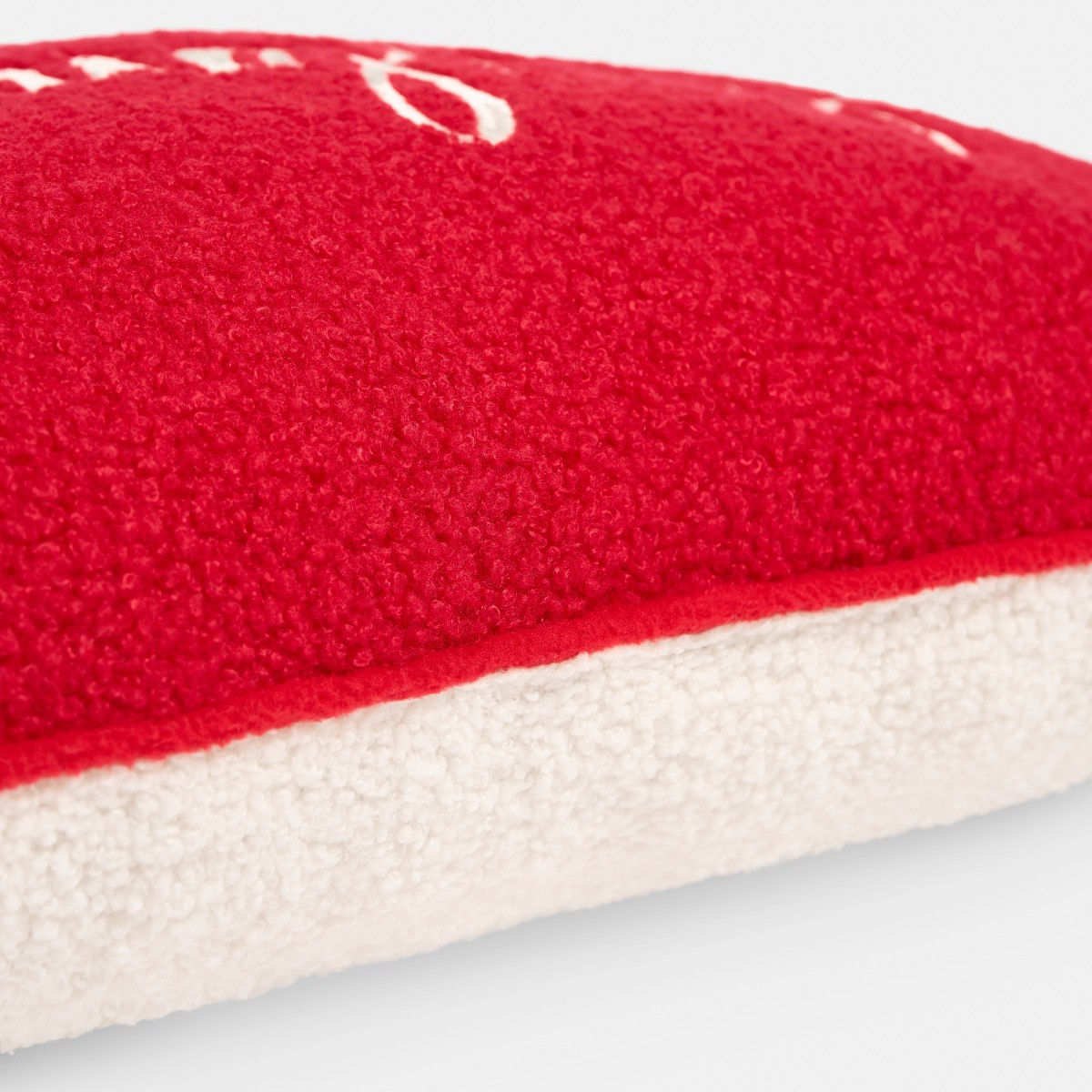 OHS Naughty And Nice Filled Cushion - Red/Cream>