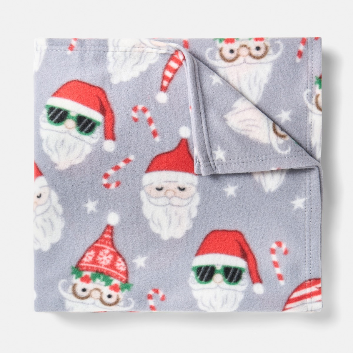 OHS Fun Santa Fleece Throw - Grey>