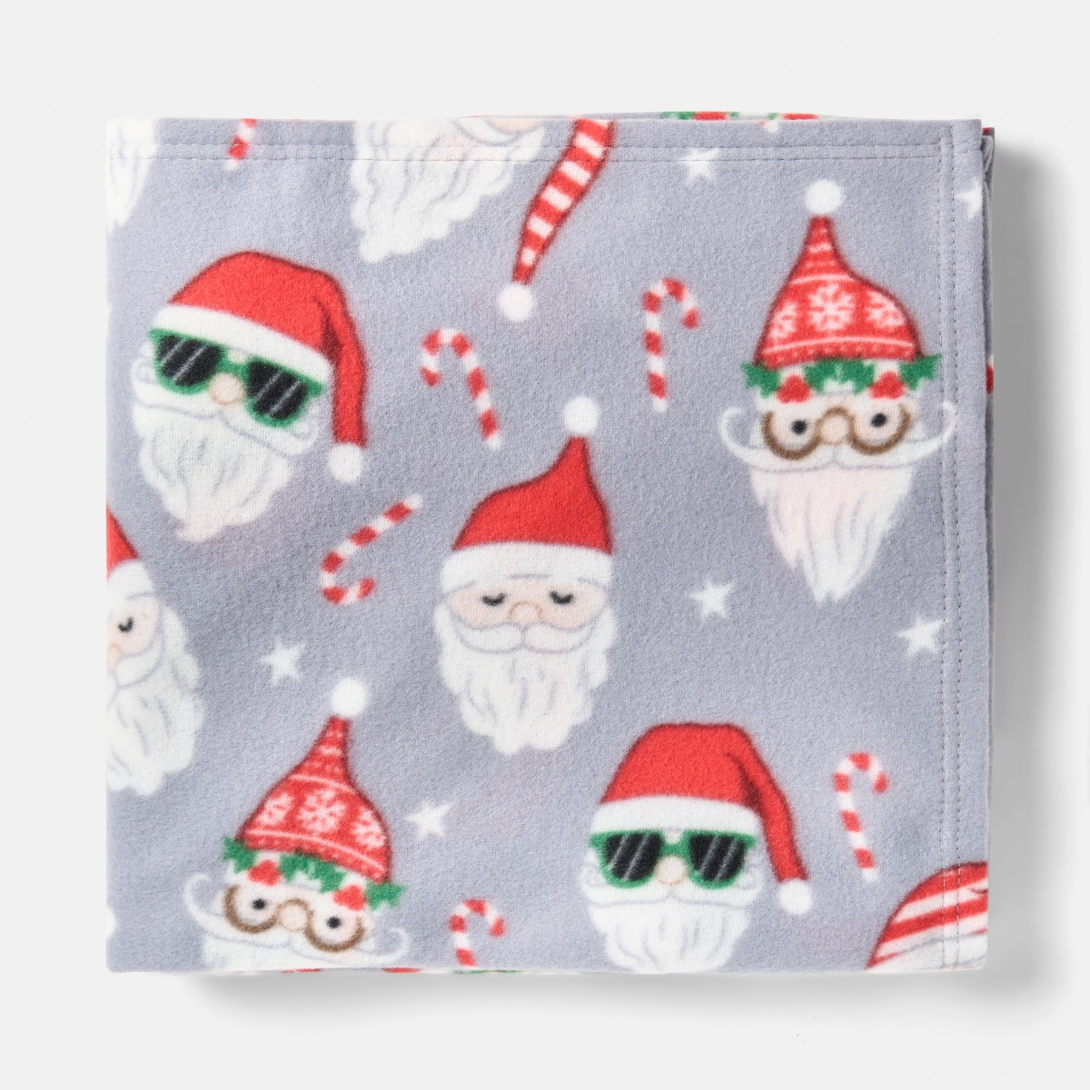 OHS Fun Santa Fleece Throw - Grey>