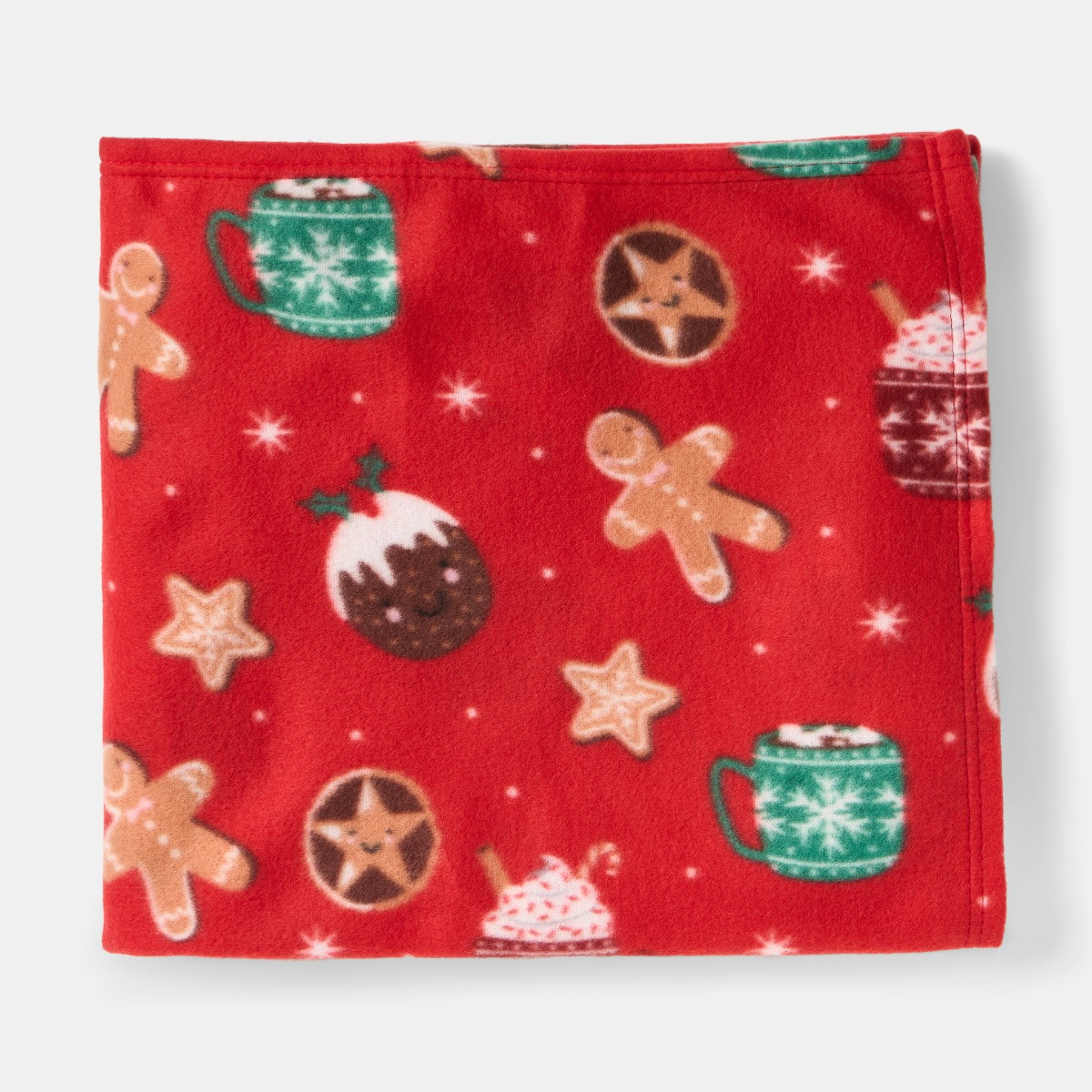 OHS Festive Christmas Treats Fleece Throw - Red>