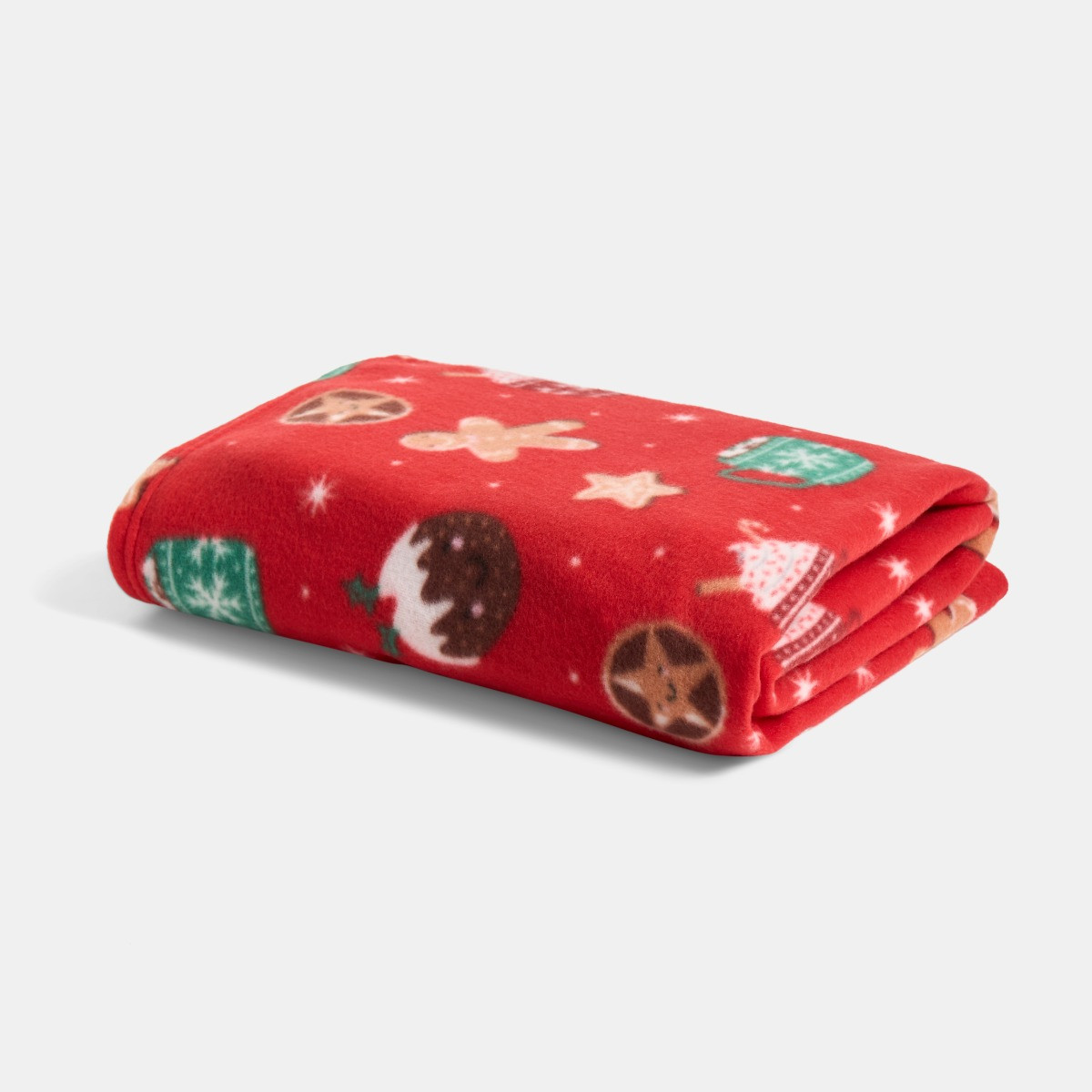 OHS Festive Christmas Treats Fleece Throw - Red>
