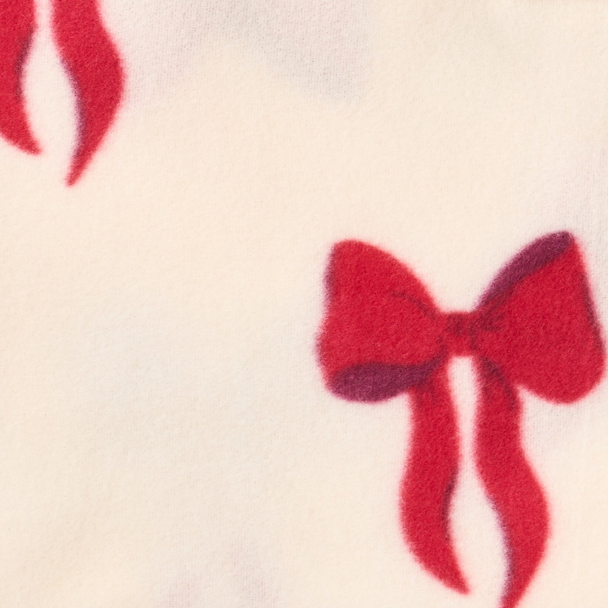 OHS Bow Print Fleece Throw - Cream/Red >
