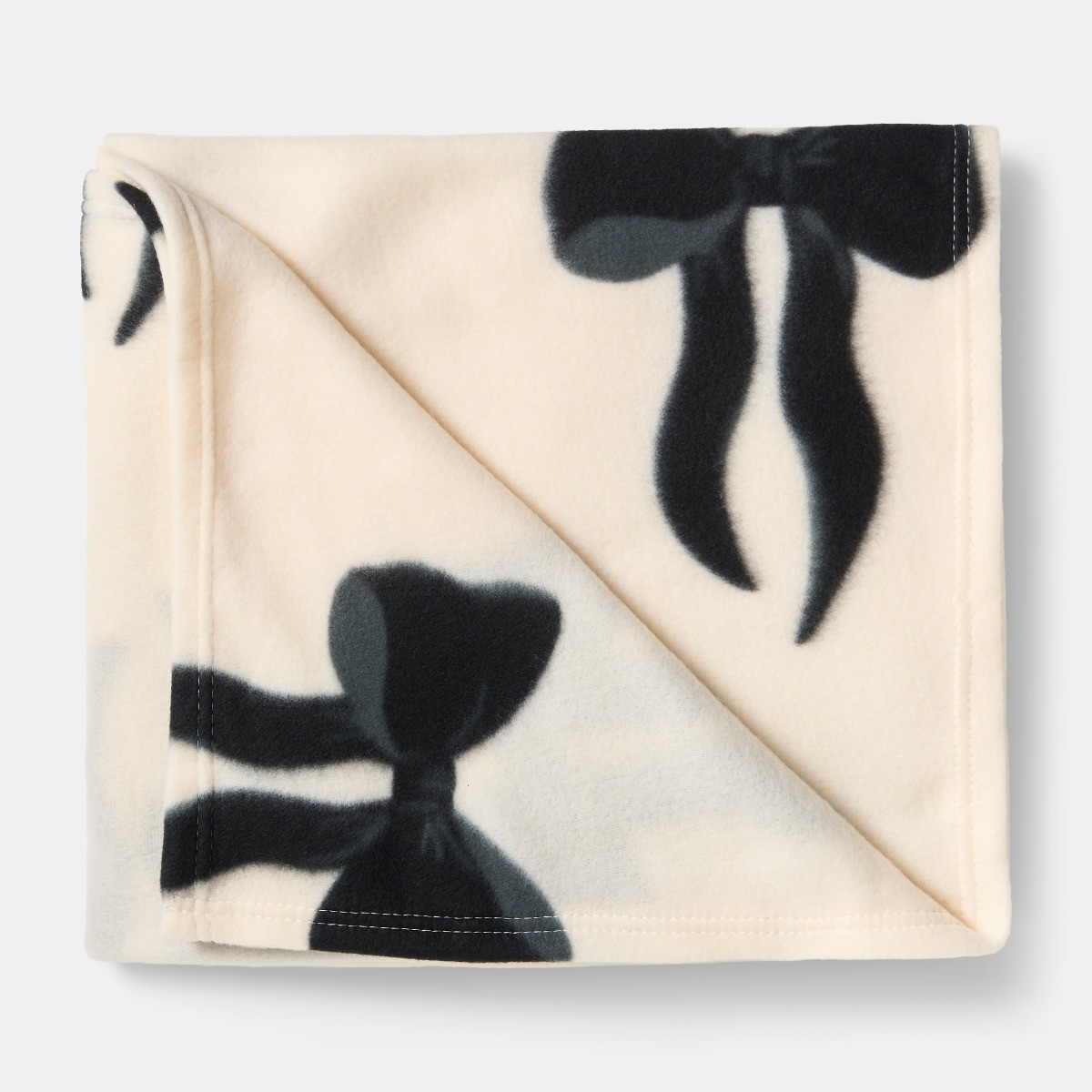 OHS Bow Print Fleece Throw - Monochrome>