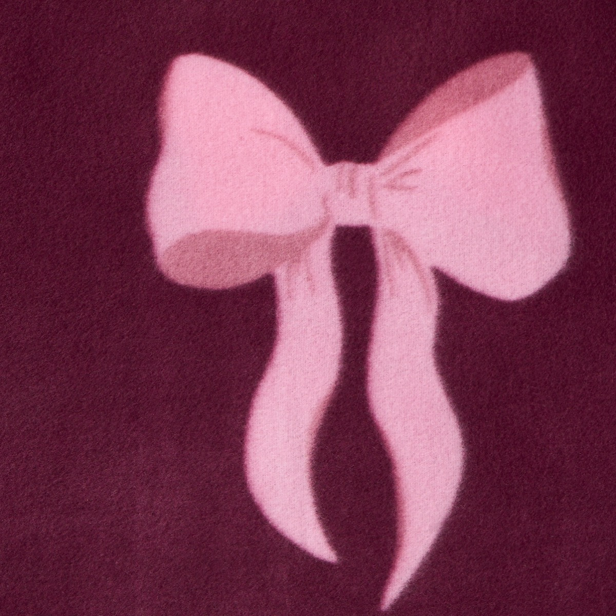 OHS Bow Print Fleece Throw - Burgundy/Pink>