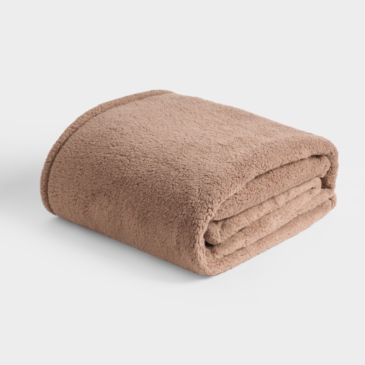 OHS Teddy Fleece Throw, Mocha - 200 x 240cm>