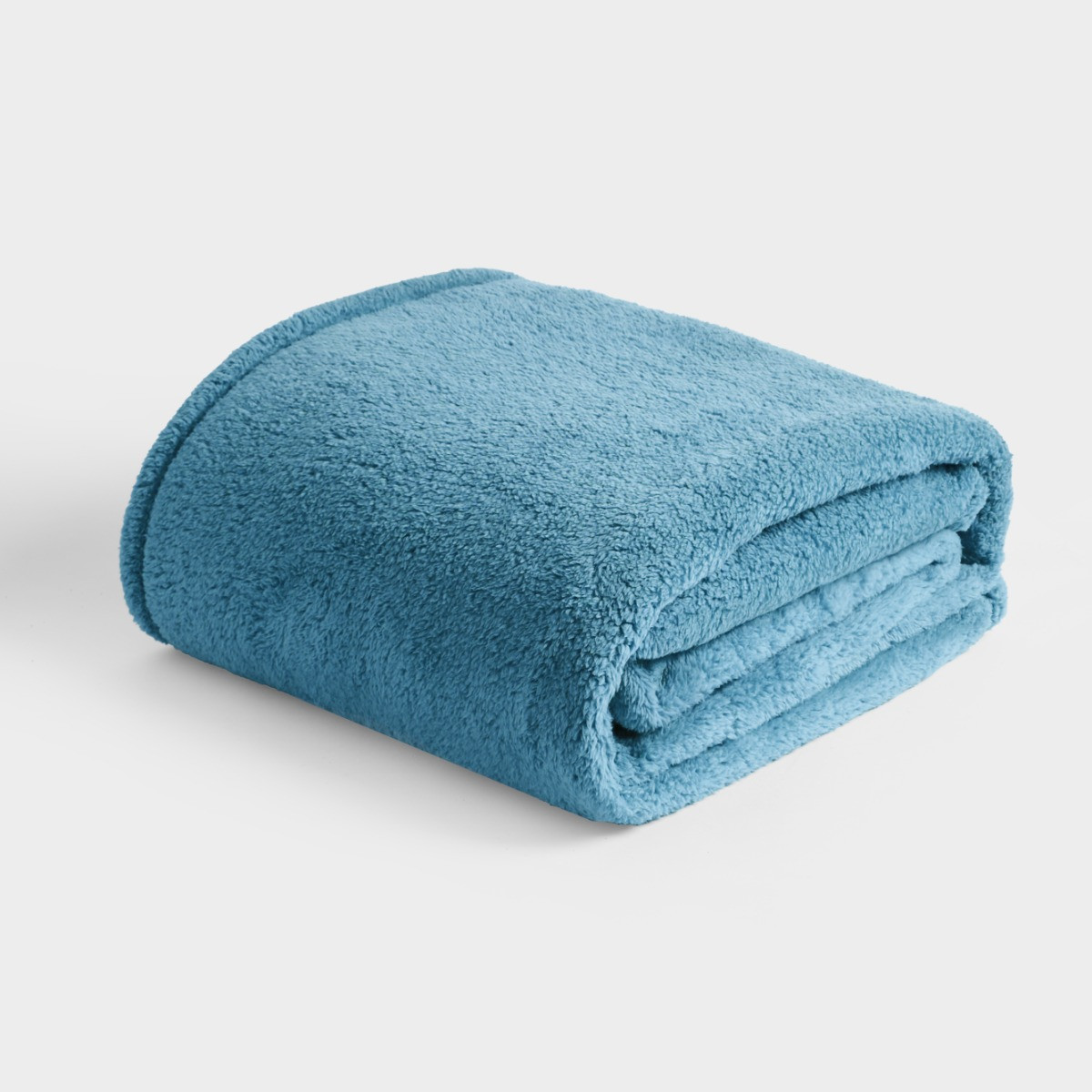 OHS Teddy Fleece Throw, Denim Blue - 125 x 150cm>