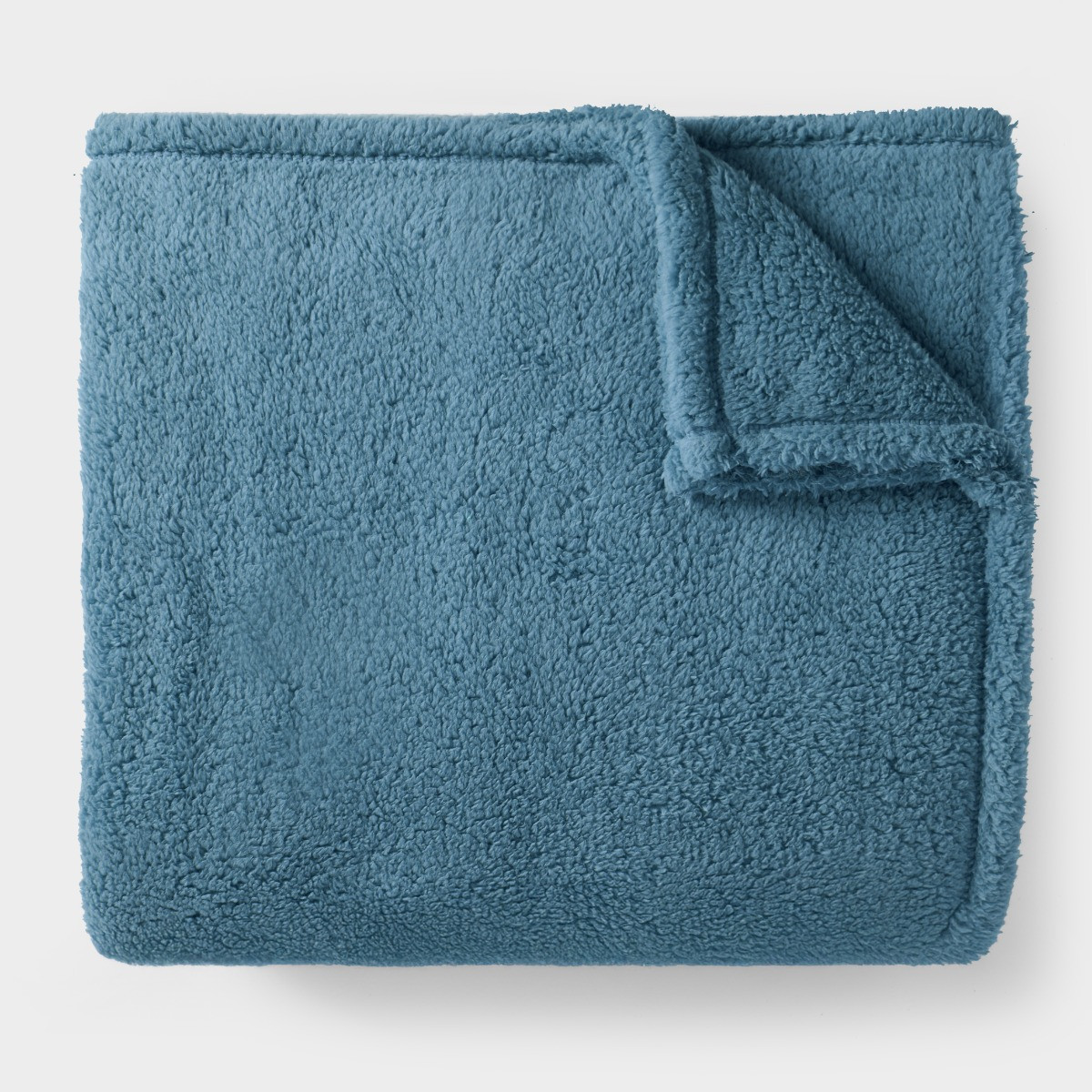 OHS Teddy Fleece Throw, Denim Blue - 125 x 150cm>