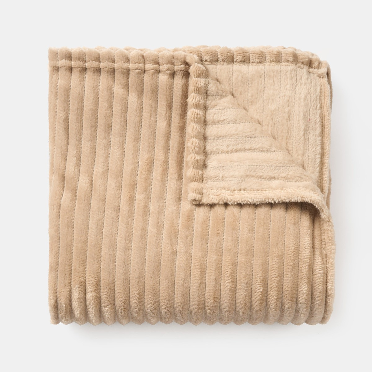 OHS Ribbed Fleece Throw - Natural>