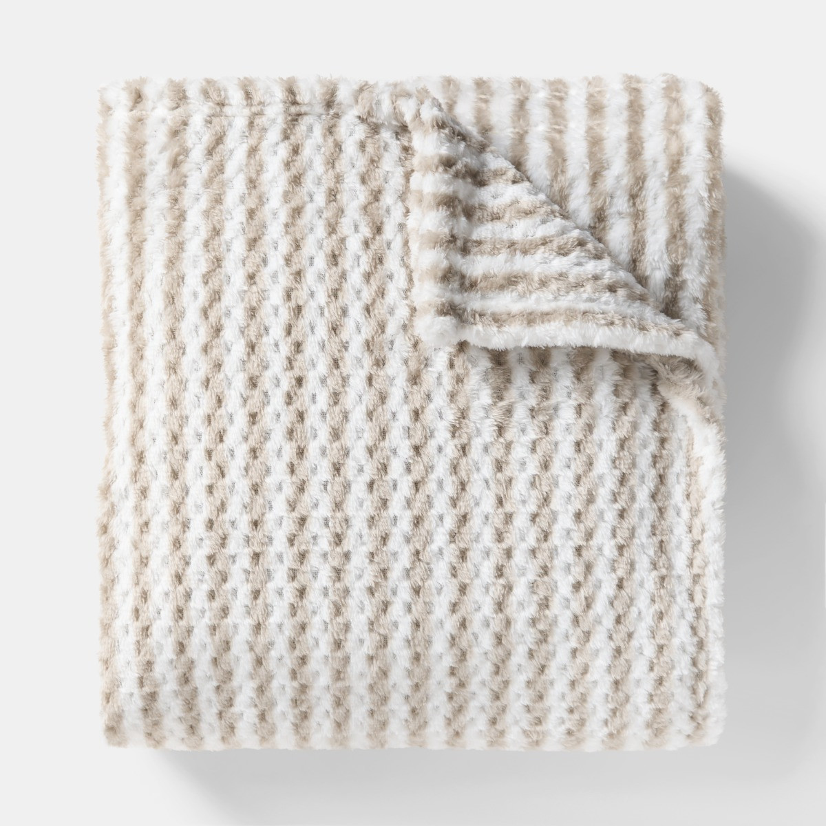 OHS Printed Waffle Fleece Throw - Mink Stripe>