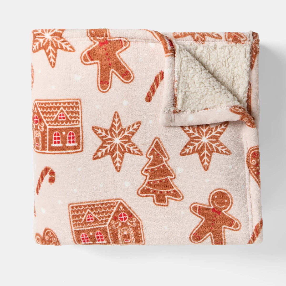 OHS Gingerbread Print Throw - Beige >