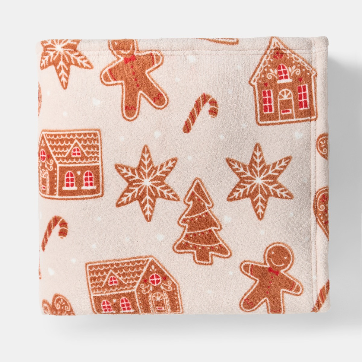 OHS Gingerbread Print Throw - Beige >