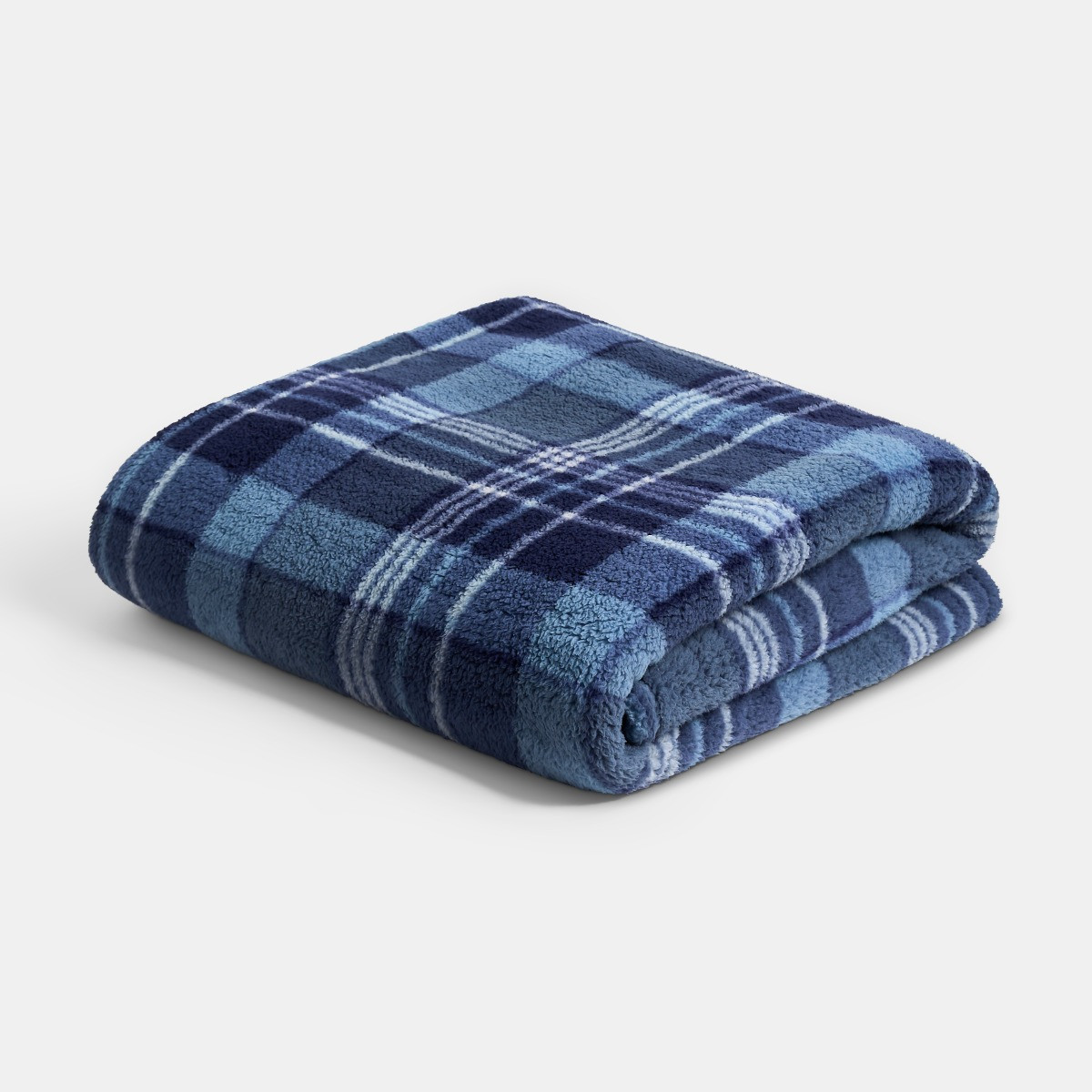 OHS Winter Check Teddy Throw - Navy>