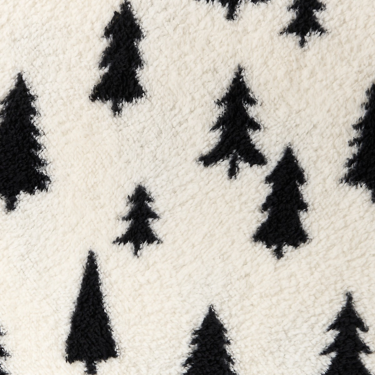 OHS Christmas Tree Print Teddy Throw - Monochrome>
