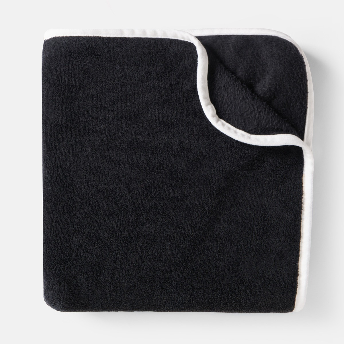 OHS Piped Edge Throw - Black/Cream>