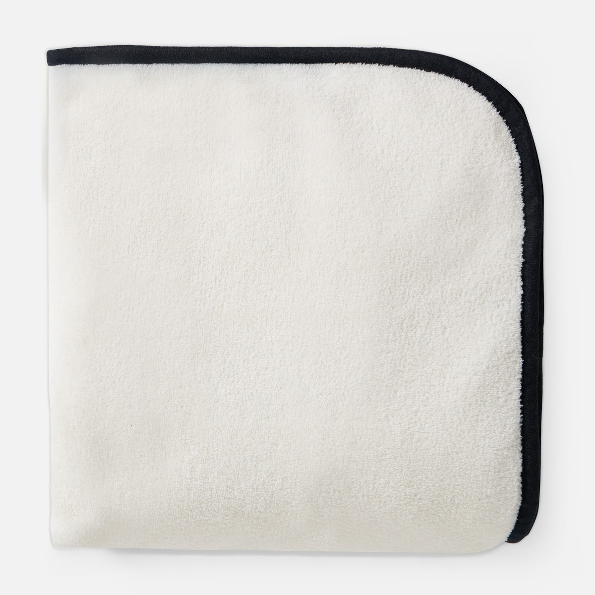 OHS Piped Edge Throw - Cream/ Black>
