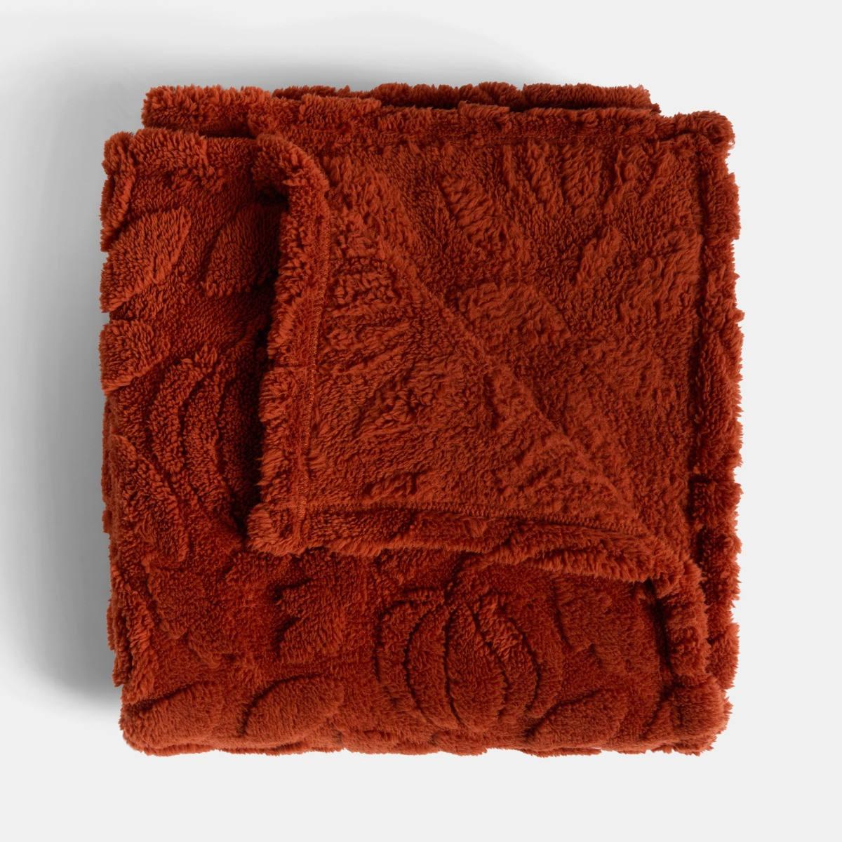 OHS Tufted Pumpkin Fleece Throw - Rust>