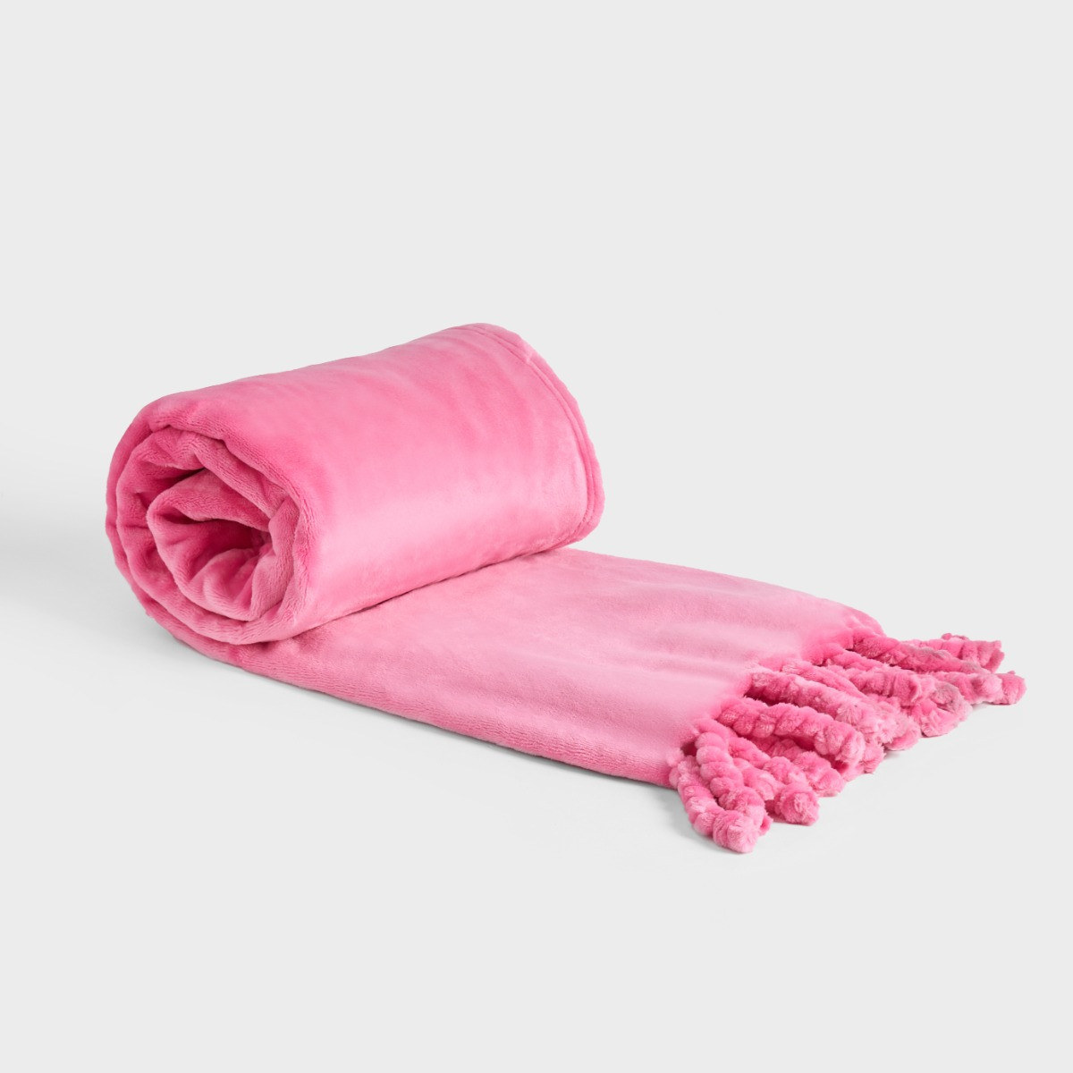 OHS Ultra Soft Tassel Throw - Hot Pink>