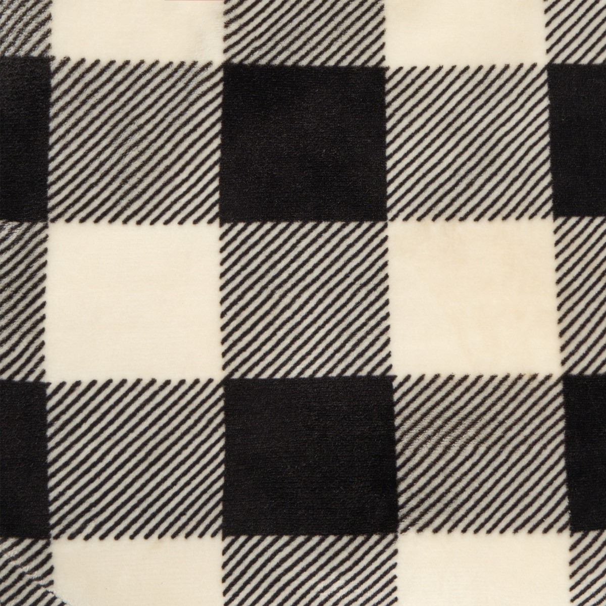 OHS Gingham Print Fleece Throw - Monochrome>
