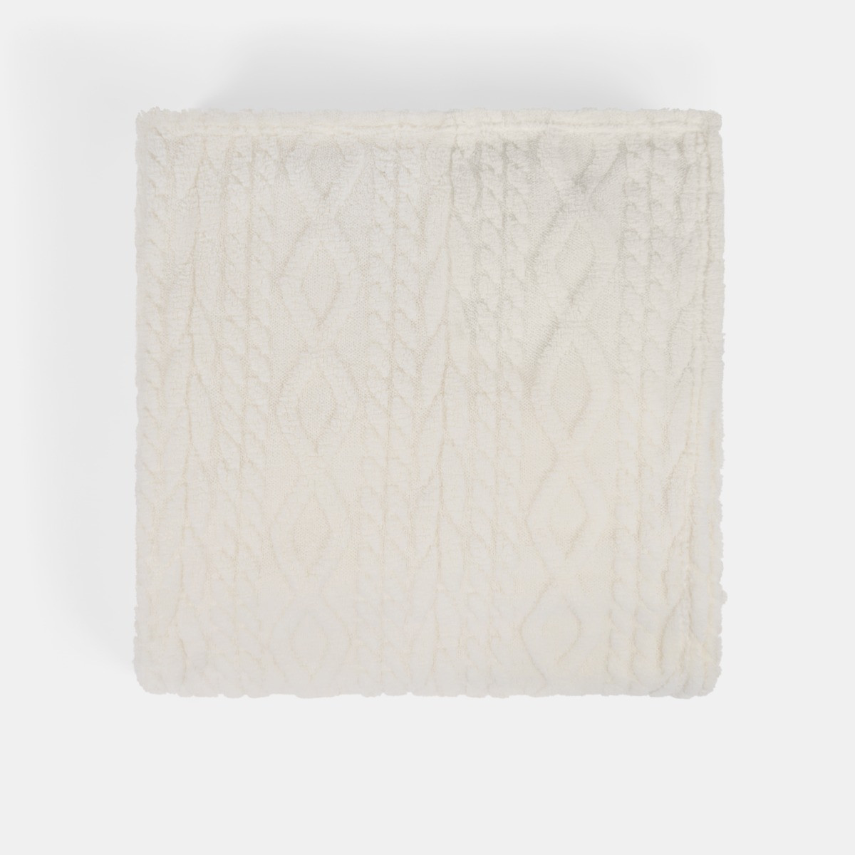 OHS Cable Knit Family Throw - Cream>