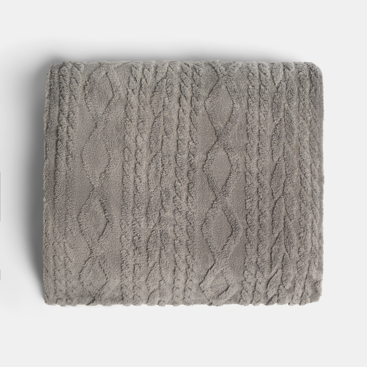 OHS Cable Knit Family Throw - Grey>