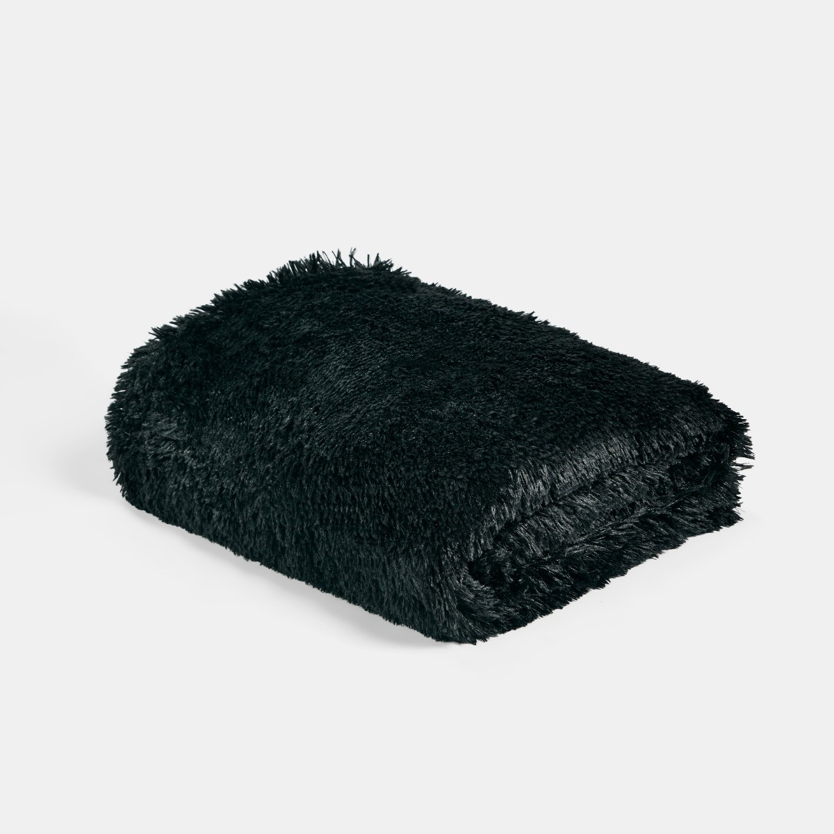OHS Fluffy Throw, Black - 150 x 200cm>
