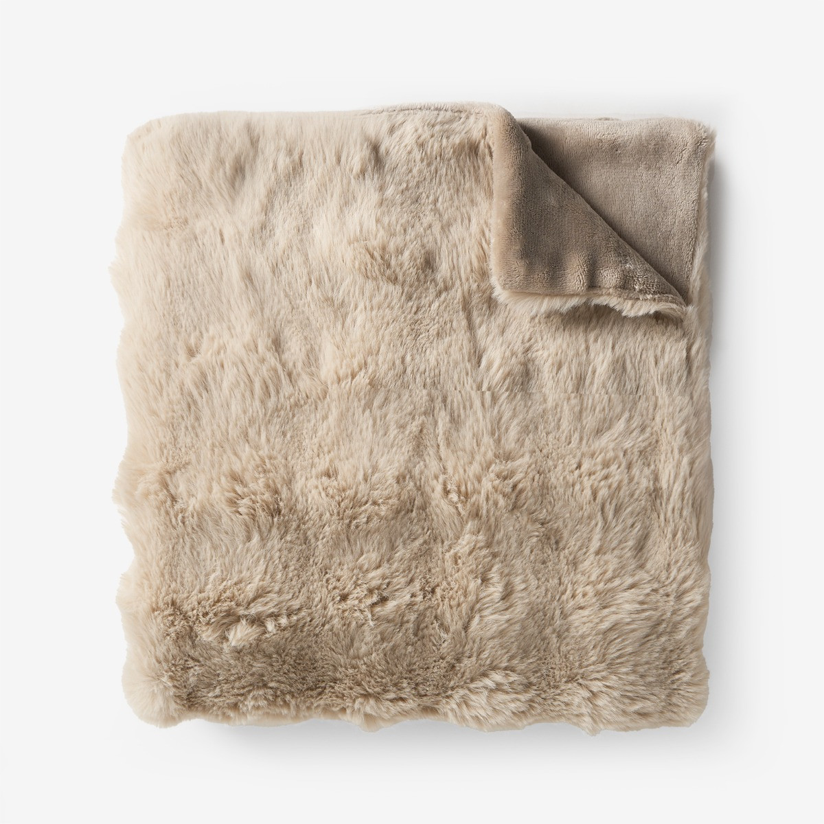 OHS Bubble Faux Fur Throw - Natural>