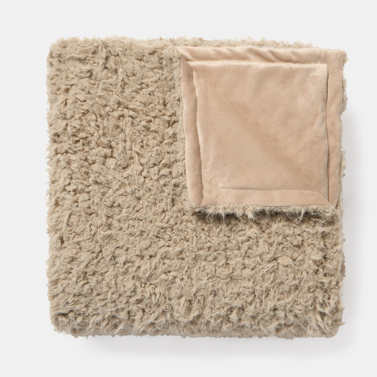 OHS Sofia Faux Fur Throw - Mink>