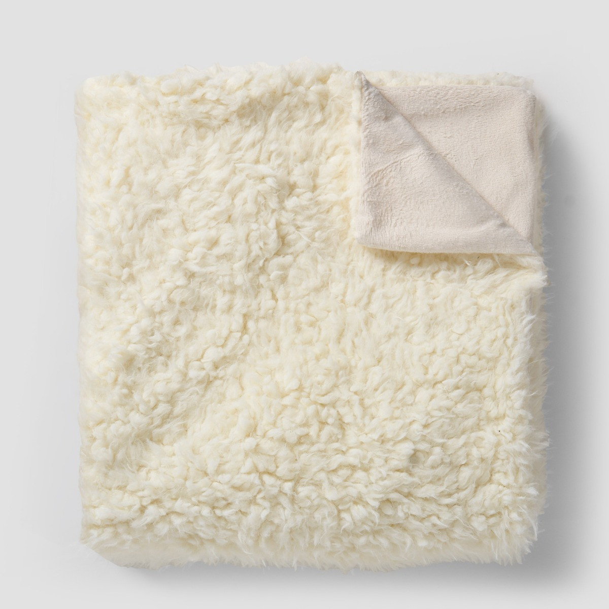 OHS Sofia Faux Fur Throw - Cream>