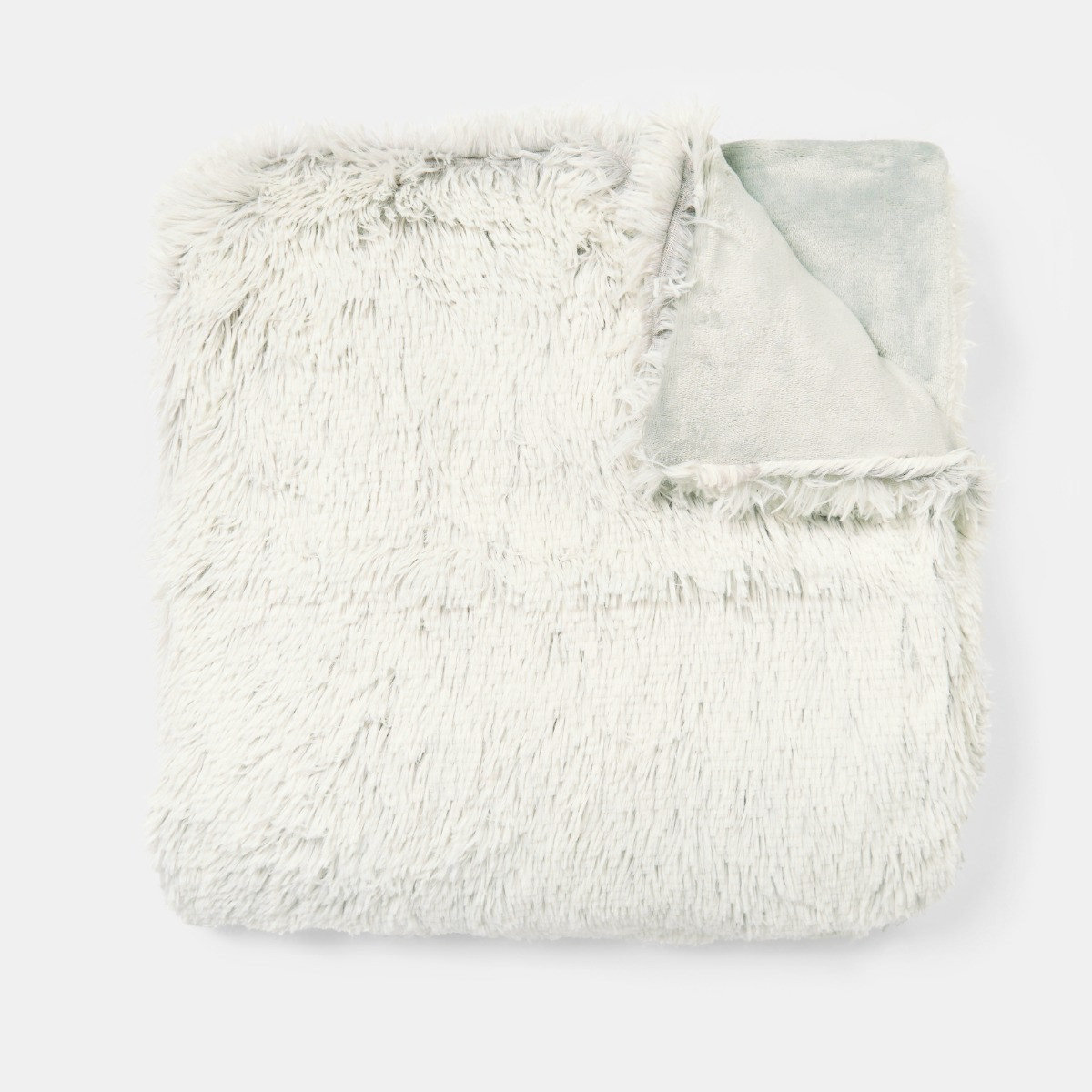 OHS Marl Fluffy Throw - Grey>