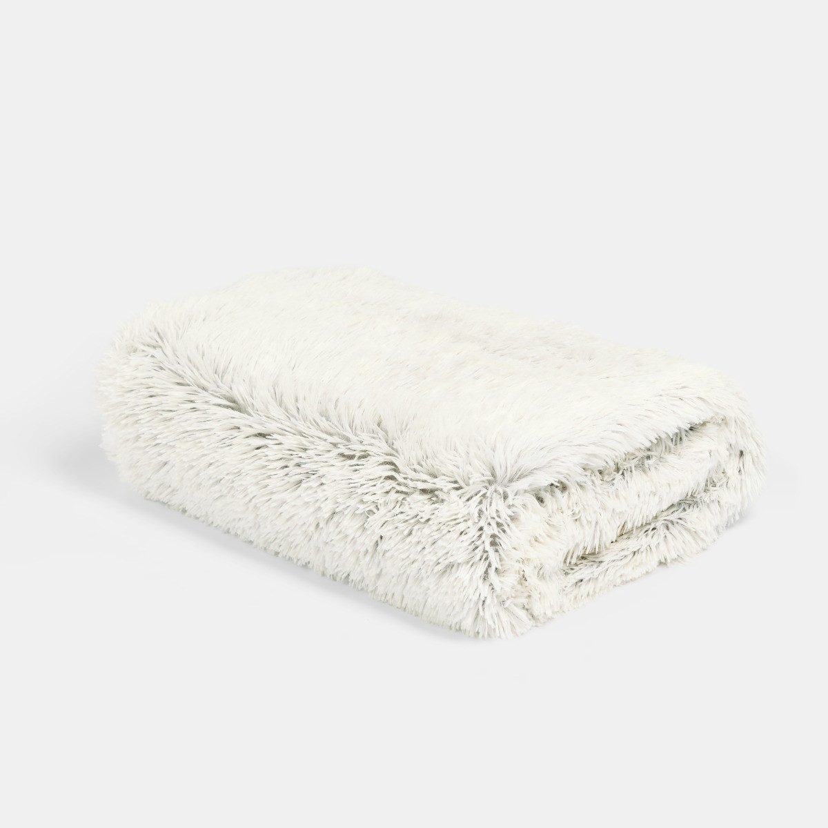 OHS Marl Fluffy Throw - Grey>
