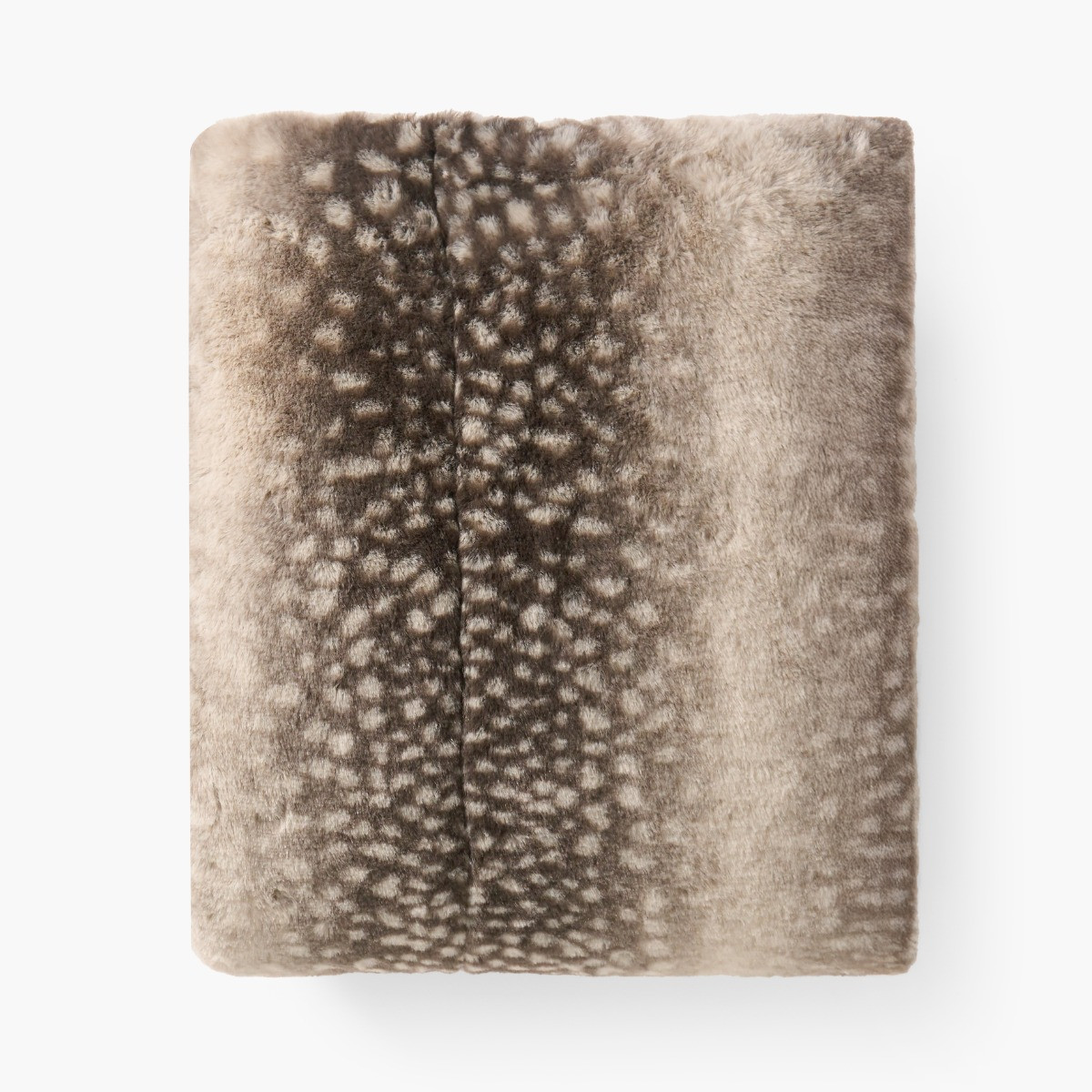 OHS Stripe Fawn Faux Fur Throw - Mink/White>