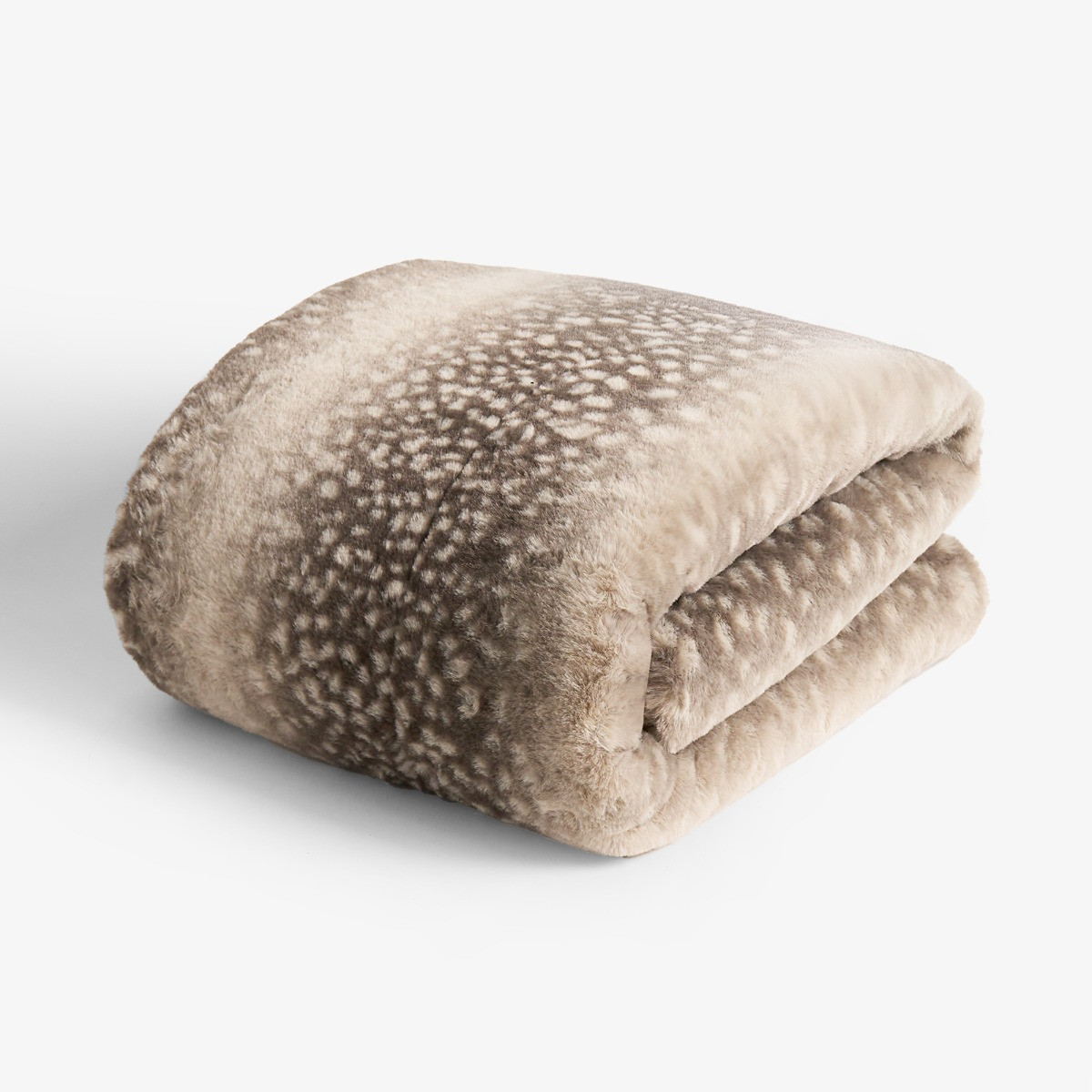 OHS Stripe Fawn Faux Fur Throw - Mink/White>
