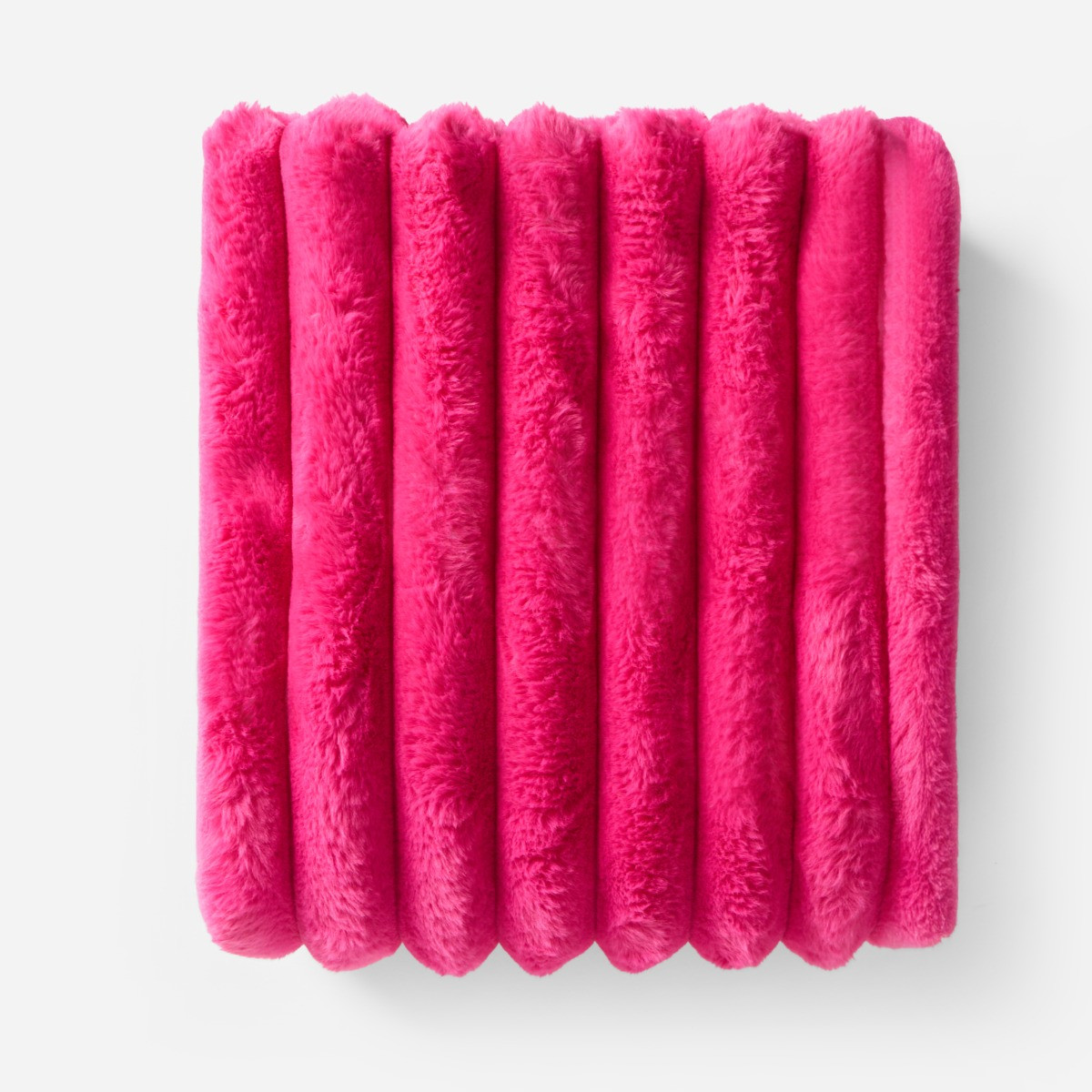 OHS Jumbo Faux Fur Ribbed Throw - Hot Pink>