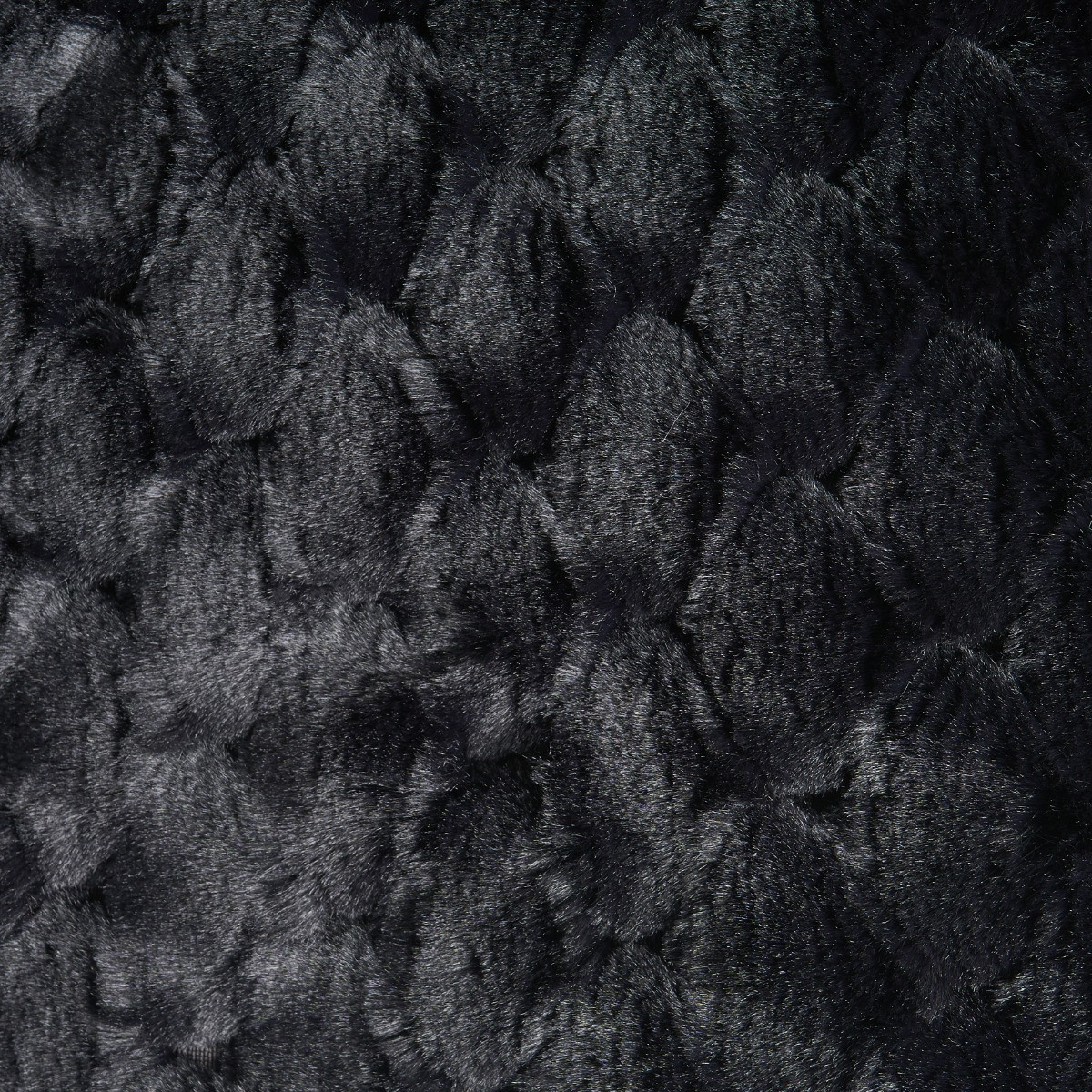 OHS Jumbo Waffle Fur Throw - Black>