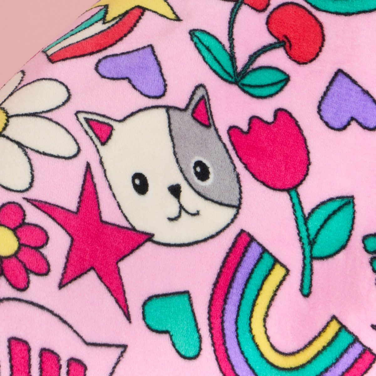 OHS Positive Vibes Print Sherpa Reverse Throw - Multi>