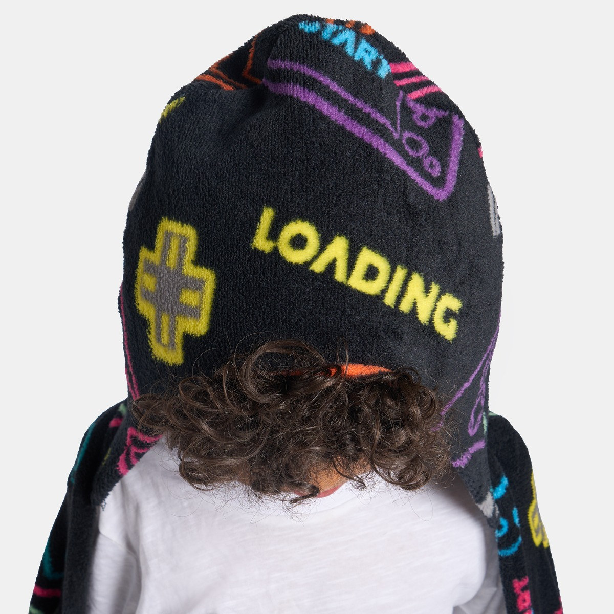 OHS Gaming Print Hooded Blanket - Black>