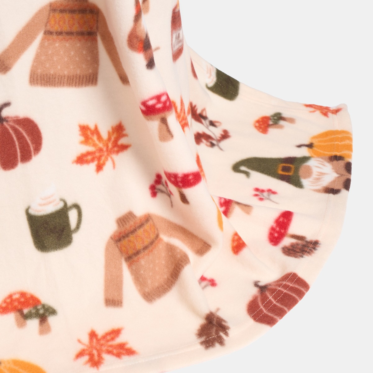 OHS Autumn Gonk Print Fleece Wearable Blanket - Natural>