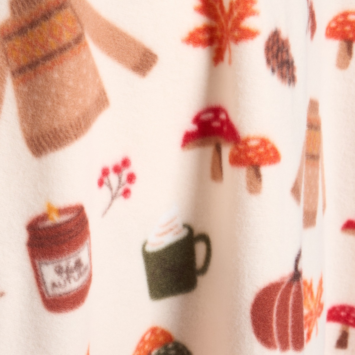 OHS Autumn Gonk Print Fleece Wearable Blanket - Natural>