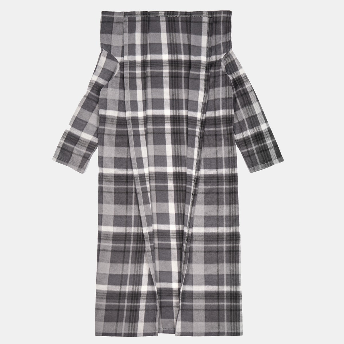 OHS Check Fleece Wearable Blanket - Grey>