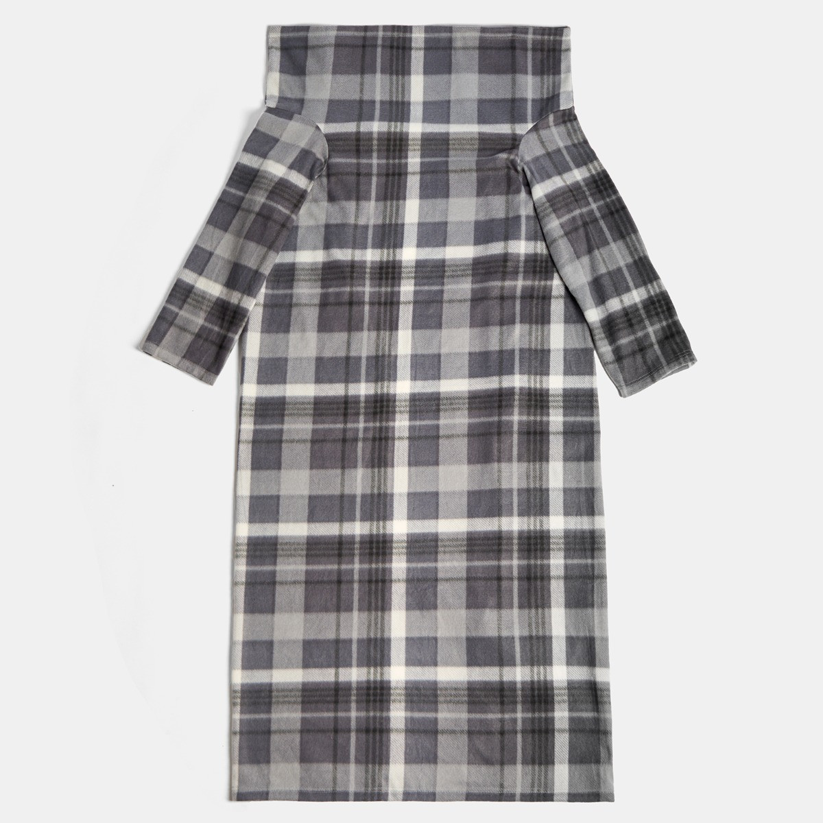 OHS Check Fleece Wearable Blanket - Grey>