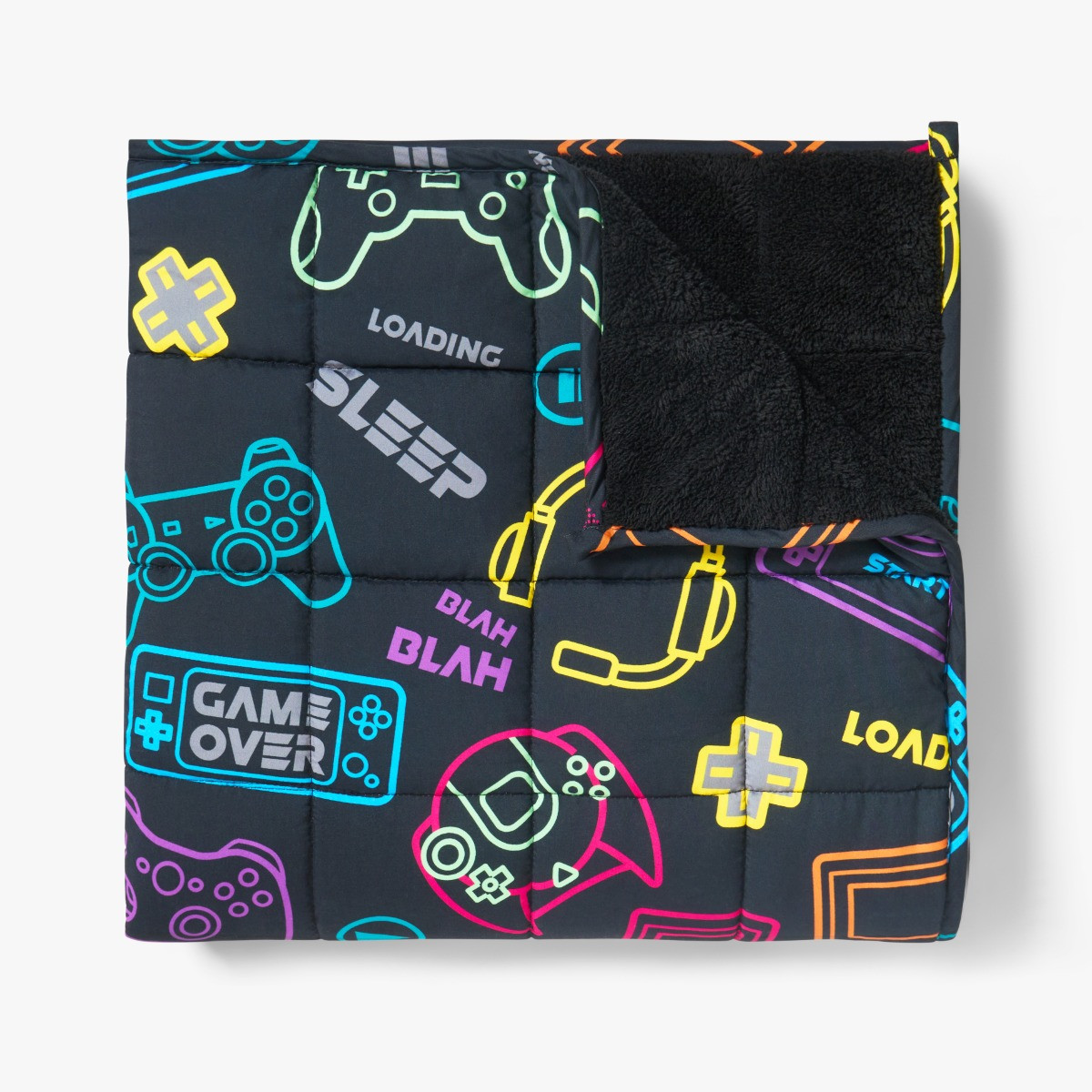OHS Kids Gaming Print Weighted Blanket, Black - 3KG>