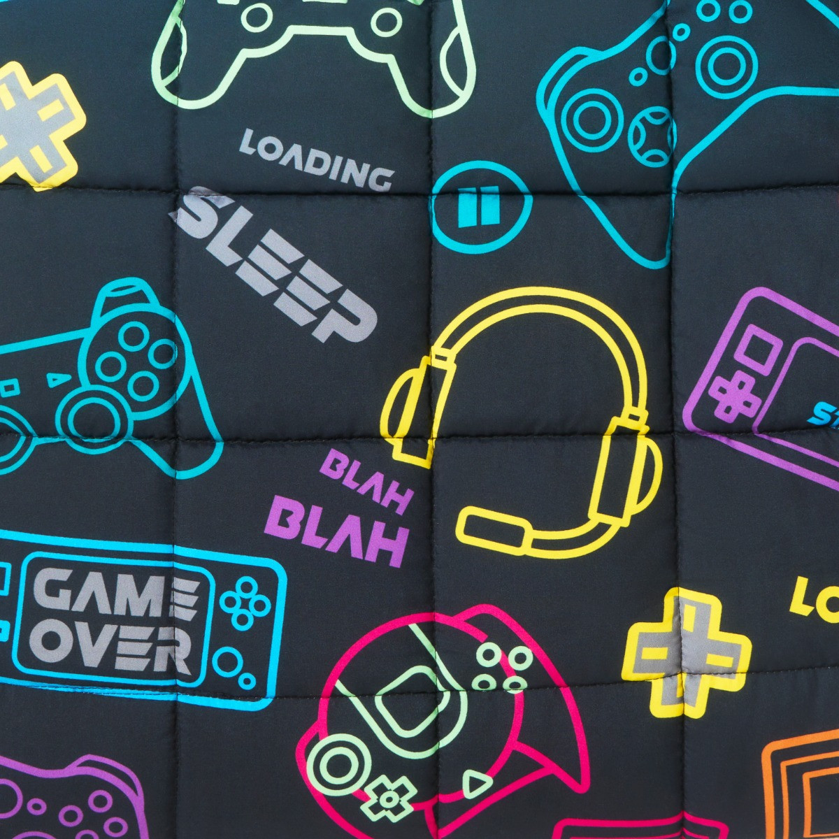 OHS Kids Gaming Print Weighted Blanket, Black - 3KG>