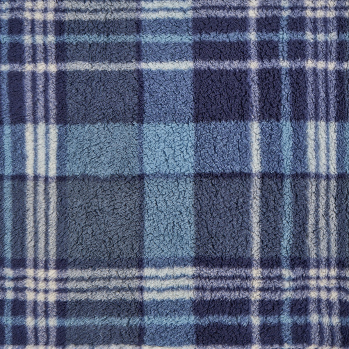 OHS Winter Check Teddy Cushion Covers - Navy>